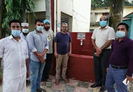 নবীগঞ্জ উপজেলা পরিষদে হাত ধোয়ার বেসিন উদ্বোধন