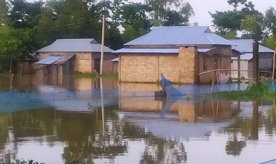 মৌলভীবাজার ৮ গ্রামের ৮ শতাধিক ঘরবাড়ি প্লাবিত