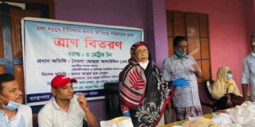 মনুমুখ ইউনিয়নের বন্যায় ক্ষতিগ্রস্ত ৪ শত পরিবারে ত্রাণ সহায়তা প্রদান