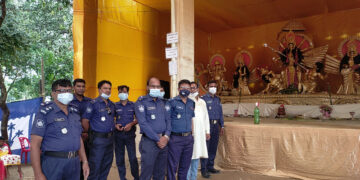 রাণীশংকৈলে দুর্গাপূজায় থানা পুলিশের ব্যাপক তৎপরতা