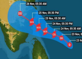 শক্তি বাড়িয়ে ভারতমুখী ঘূর্ণিঝড় ‘নিভার’