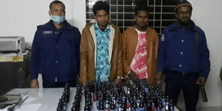 ৯০ বোতল ফেন্সিডিলসহ ২ মাদক ব্যবসায়ী রাণীশংকৈলে আটক