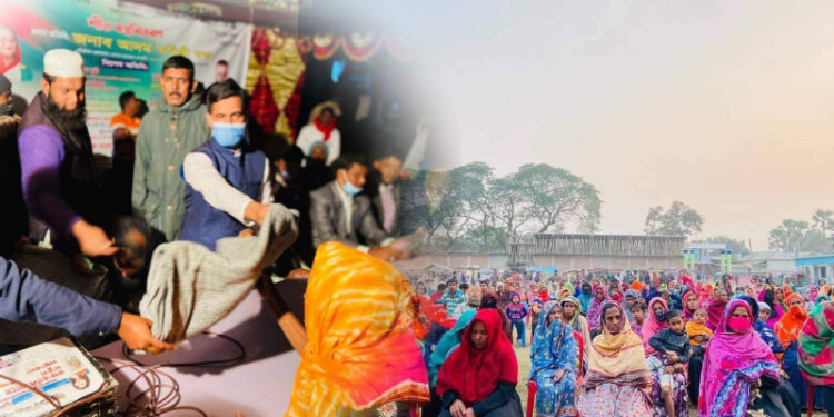 পাবনায় শীতার্তদের পাশে সিদ্দিকুর রহমান খান