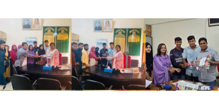 মুক্তিযোদ্ধার সন্তান   ও প্রজন্ম- ইবি শাখার পক্ষ থেকে বিভিন্ন দপ্তরে ফুলেল শুভেচ্ছা