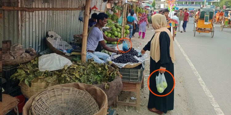 মানুষ আবার ফিরেছে পলিথিনের ব্যবহারে