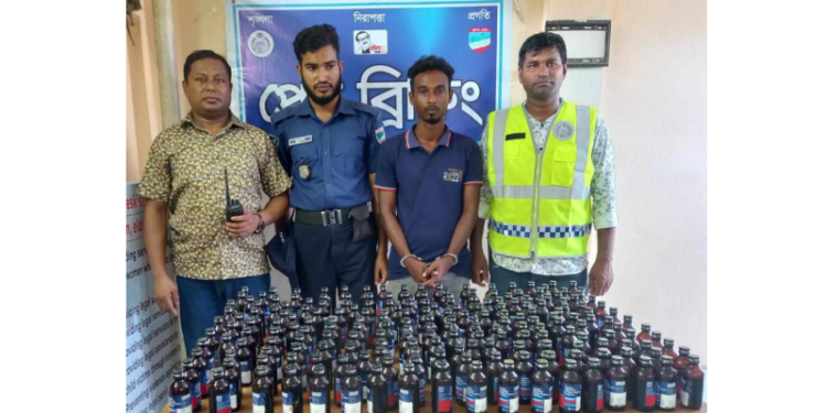 বেনাপোলে ২০৯ বোতল ফেনসিডিল সহ যুবক আটক