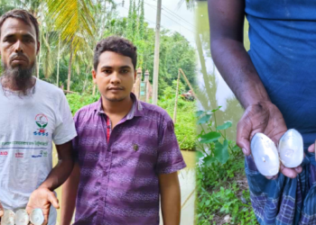 আমতলীতে মুক্তা চাষে লাখো টাকা লাভের স্বপ্ন দেখছেন আরজান