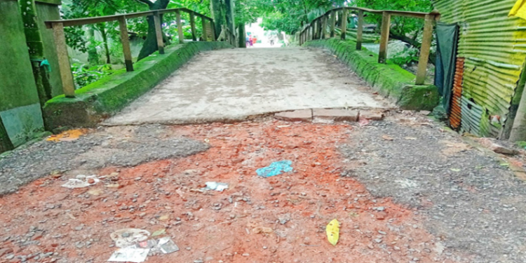 রাজাপুর টি এন্ড টির সংযোগ সড়কের বেহাল দশা