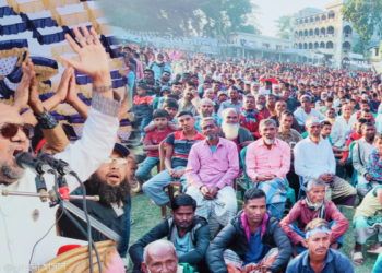 লাঙ্গল প্রতিকের প্রার্থী মোস্তফা আল মাহমুদ এর জনসভায় জনস্রোত