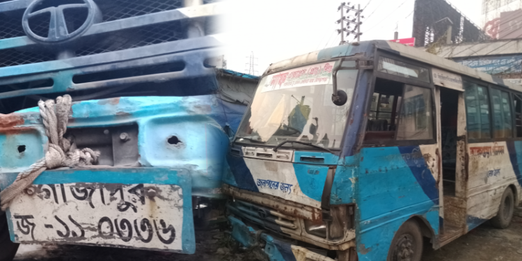 সোনারগাঁয়ে দুই লোকাল বাসের রেষারেষিতে প্রাণ গেলে পথচারীর ,আহত- ৩