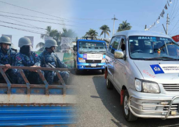 জাতীয় সংসদ নির্বাচন ঘিরে আমতলীতে নৌবাহিনীর টহল