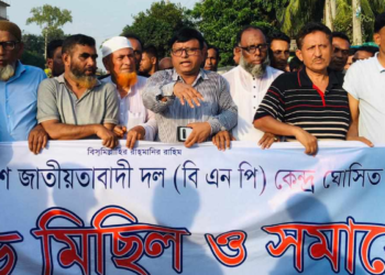 রায়পুরায় বিএনপির অবস্থান কর্মসূচি ও গণ-মিছিল