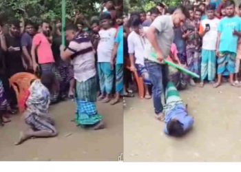 সোনারগাঁয়ে বিচার সালিসে দুই যুবককে চুরির দায়ে ইউপি সদস্যের হাত বেঁধে নির্যাতন