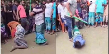 সোনারগাঁয়ে বিচার সালিসে দুই যুবককে চুরির দায়ে ইউপি সদস্যের হাত বেঁধে নির্যাতন