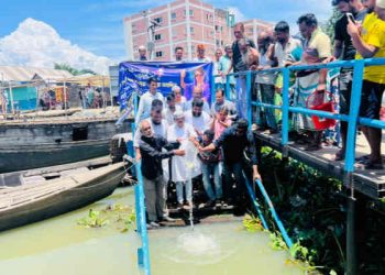 মেঘনা নদীতে মাছের পোনা অবমুক্ত
