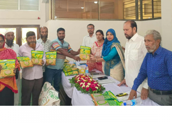 যশোরে কৃষকদের মাঝে বিনামূল্যে সার ও বীজ বিতরণ