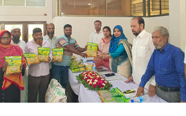 যশোরে কৃষকদের মাঝে বিনামূল্যে সার ও বীজ বিতরণ