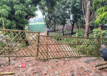 সোনারগাঁয়ে কোম্পানিতে ঢোকার রাস্তায় বাঁশের বেড়া বিএনপি নেতার